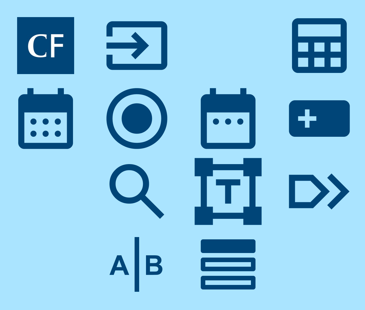 A grid of icons relating to projects I worked on at Chatham Financial